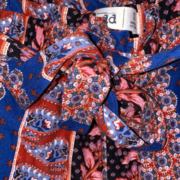 Mudd Sueded Jersey Paperbag Waisted Joggers Tapered Ankle Floral & Paisley EUC - Picture 3 of 12